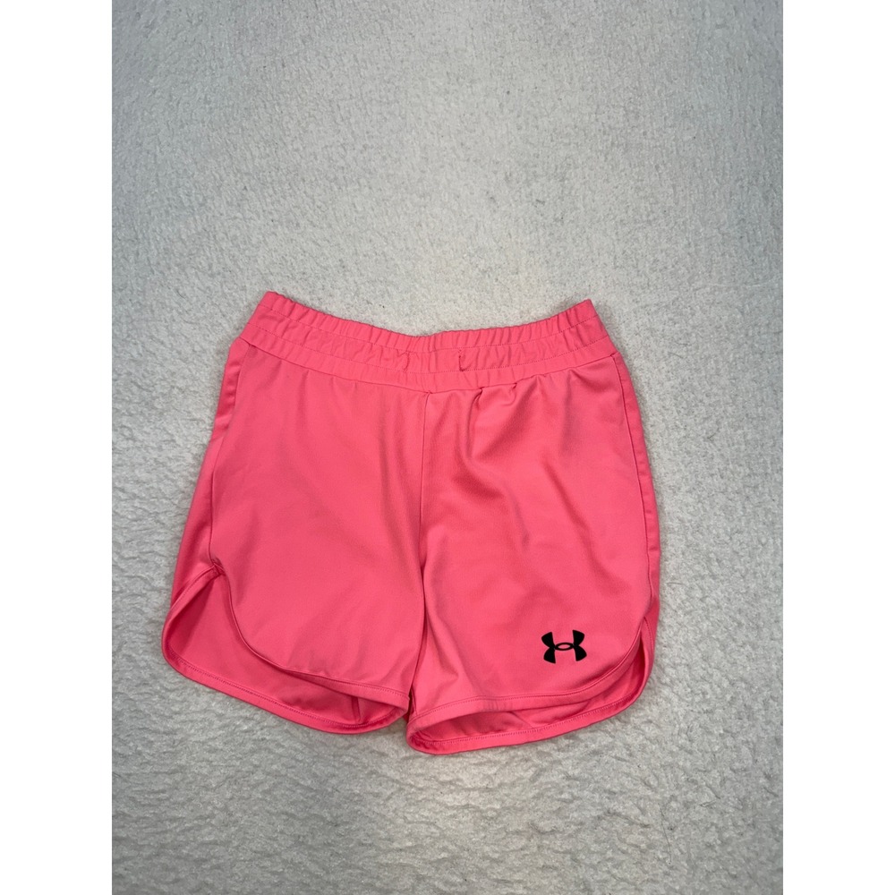 Under Armour Womens Pink Athletic Running Shorts Size Small Elastic Waist Logo